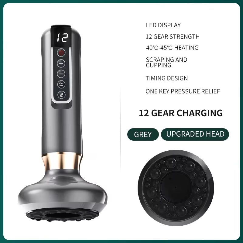 Professional Body Massager with Vacuum Suction Technology for Cellulite Reduction and Fat Burning - Handheld Chinese Sculpting Heating Cans for Abdominal and Back Massage