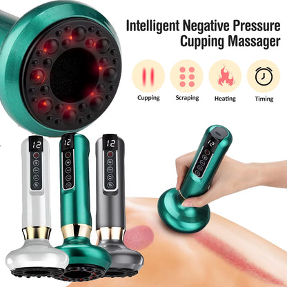 Professional Body Massager with Vacuum Suction Technology for Cellulite Reduction and Fat Burning - Handheld Chinese Sculpting Heating Cans for Abdominal and Back Massage
