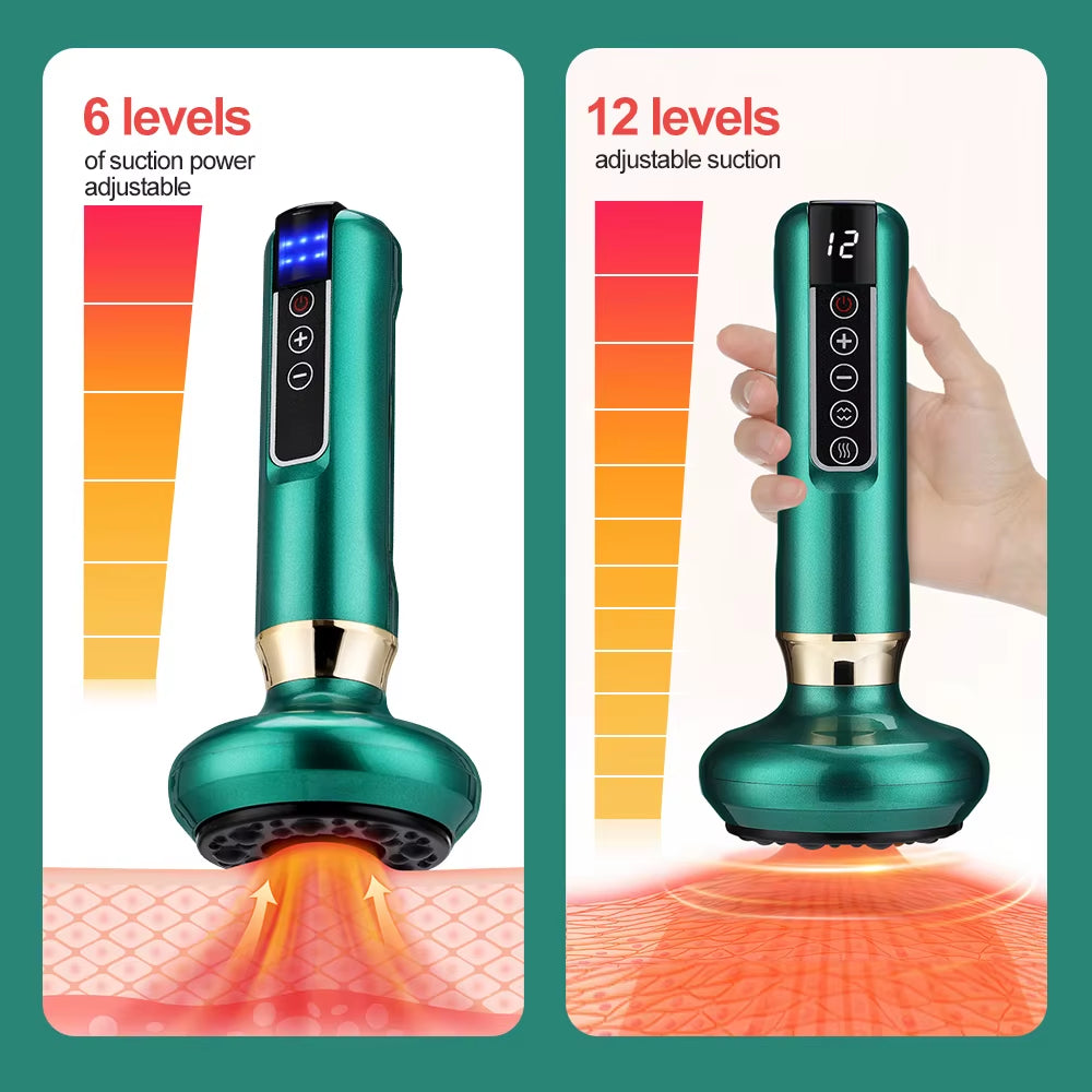 Professional Body Massager with Vacuum Suction Technology for Cellulite Reduction and Fat Burning - Handheld Chinese Sculpting Heating Cans for Abdominal and Back Massage