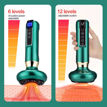 Professional Body Massager with Vacuum Suction Technology for Cellulite Reduction and Fat Burning - Handheld Chinese Sculpting Heating Cans for Abdominal and Back Massage