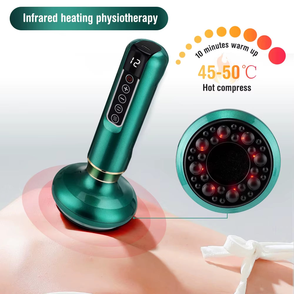 Professional Body Massager with Vacuum Suction Technology for Cellulite Reduction and Fat Burning - Handheld Chinese Sculpting Heating Cans for Abdominal and Back Massage