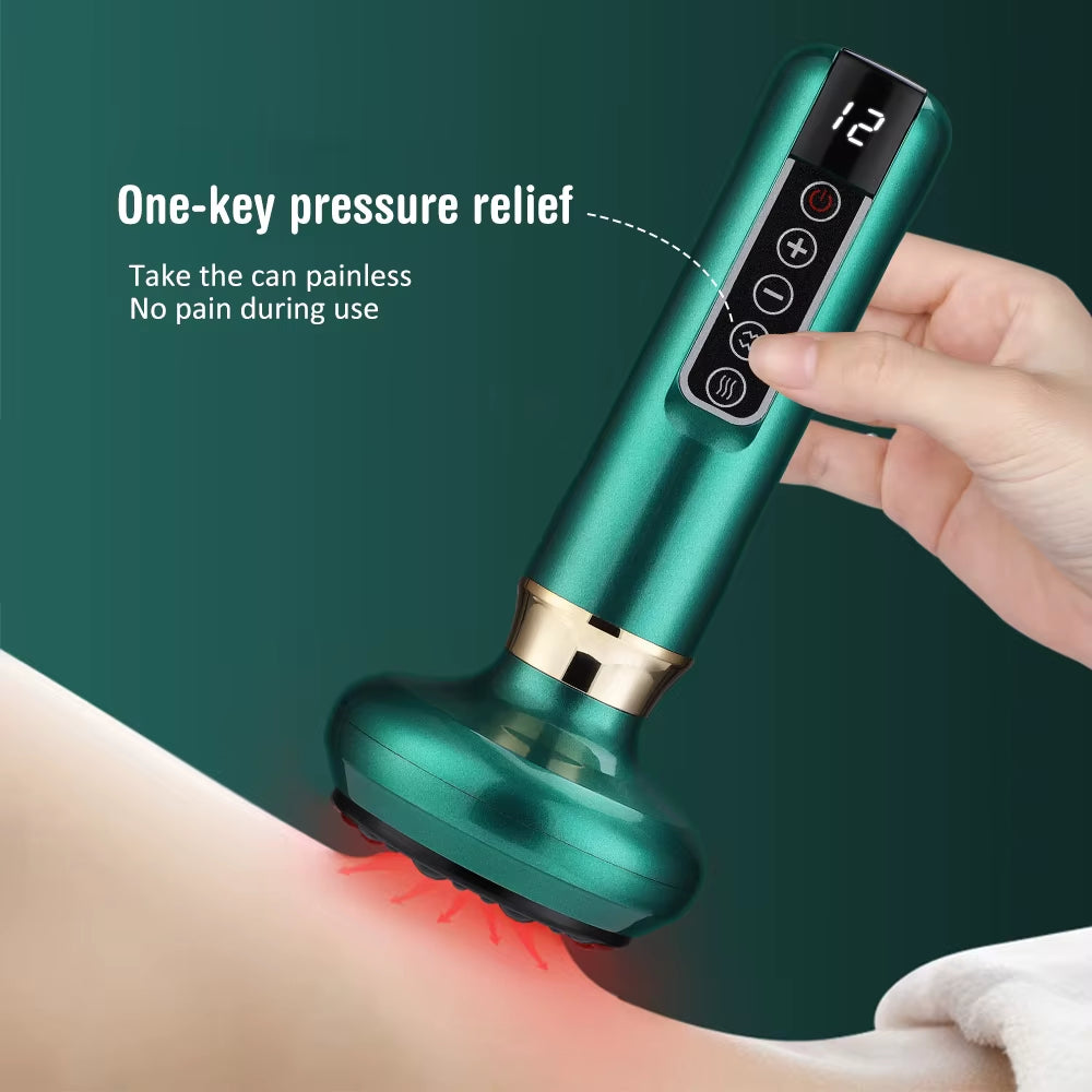 Professional Body Massager with Vacuum Suction Technology for Cellulite Reduction and Fat Burning - Handheld Chinese Sculpting Heating Cans for Abdominal and Back Massage